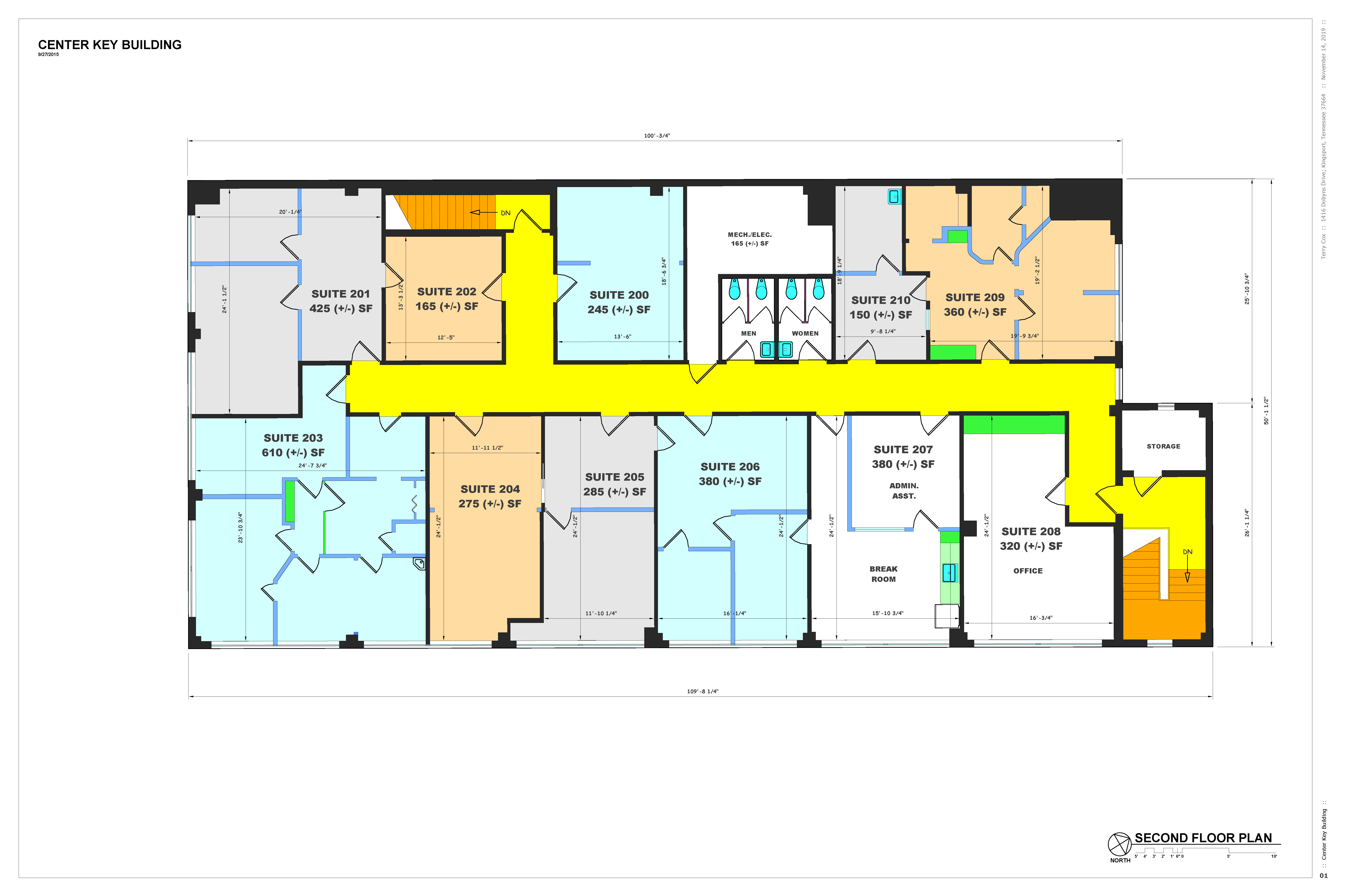 Center Key Building Second Floor Plan